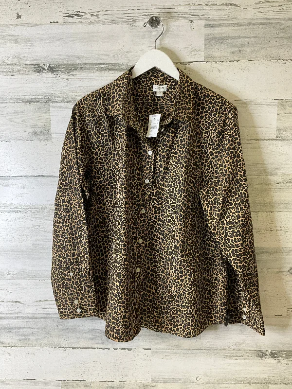 Summer Trends Top Long Sleeve By J. Crew In Animal Print, Size: Xxl