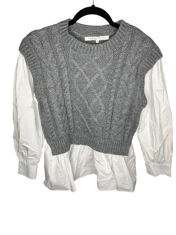 Daily Looks Top Long Sleeve By English Factory In Grey, Size: S
