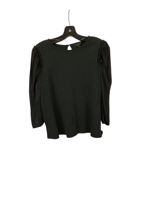 Casual Button-ups Top Long Sleeve By Current Air In Black, Size: Xs