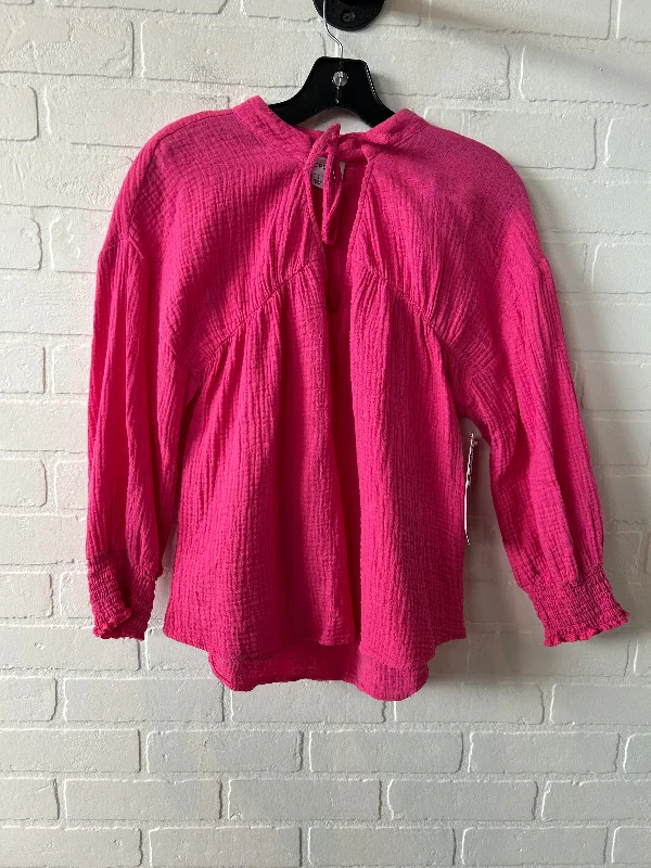 Casual Styles Top Long Sleeve By Evereve In Pink, Size: S