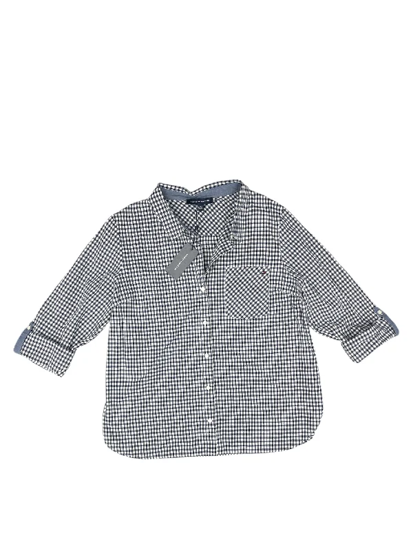 Everyday Look Top Long Sleeve By Tommy Hilfiger In Blue & White, Size: Xl