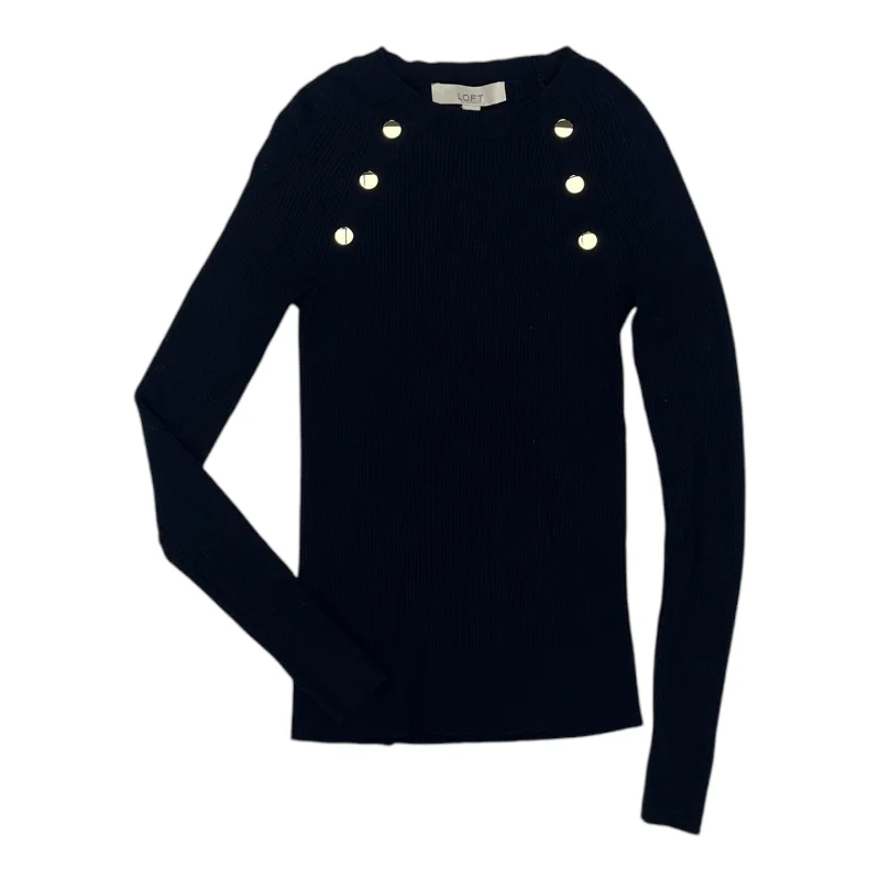 Stylish Casuals Top Ls By Loft In Navy, Size:Xs