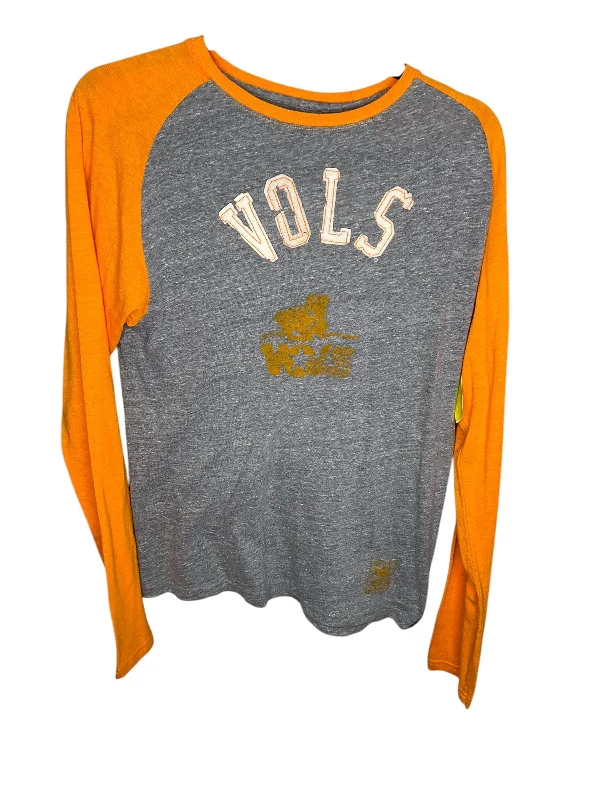 Modern Basics Top Long Sleeve By Adidas In Grey & Orange, Size: S