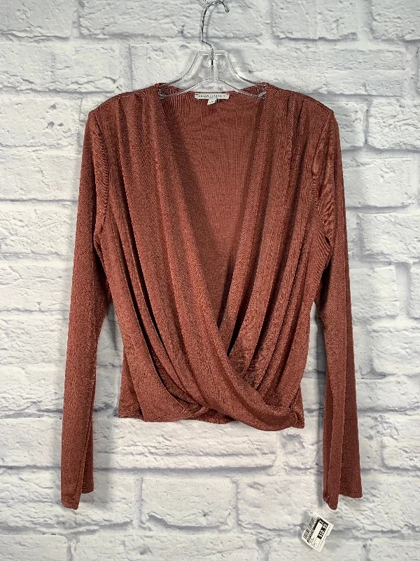 Classic Apparel Top Long Sleeve By Green Envelope In Rose Gold, Size: L