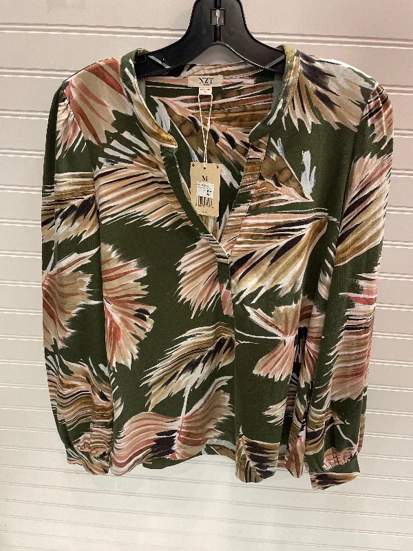 Streetwear Clothing Top Long Sleeve By Nic + Zoe In Multi-colored, Size: M