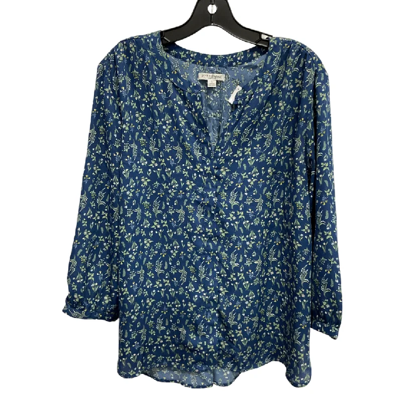 Bold Colors Top Long Sleeve By Jachs Girlfirend In Floral Print, Size: L