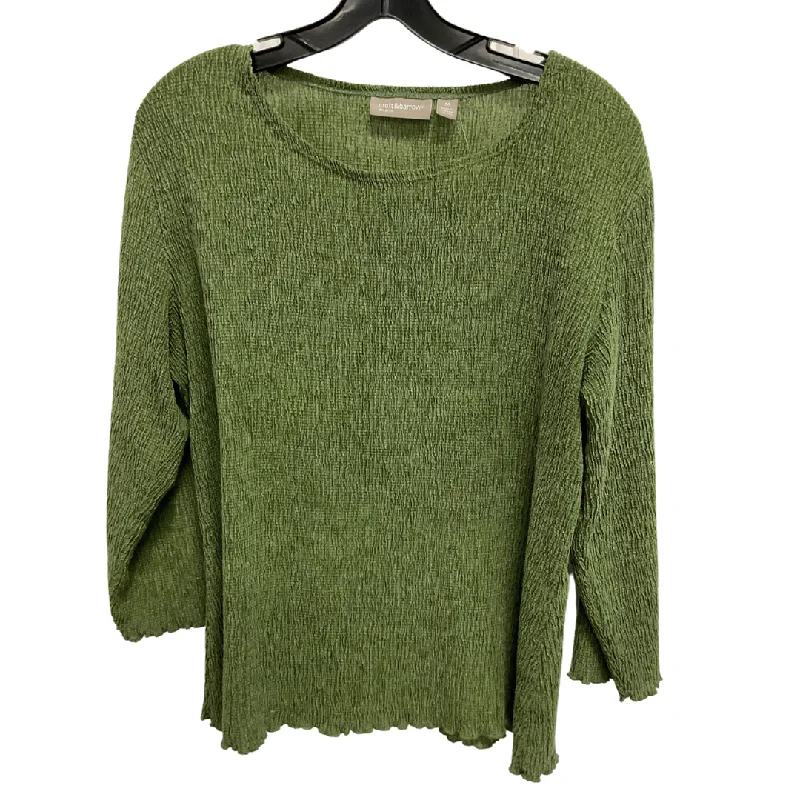 Premium T-shirts Top 3/4 Sleeve By Croft And Barrow In Green, Size: M
