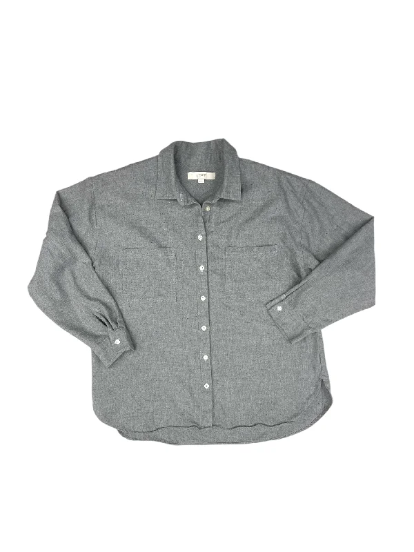 Comfortable Fits Top Long Sleeve By Loft In Grey, Size: Xl