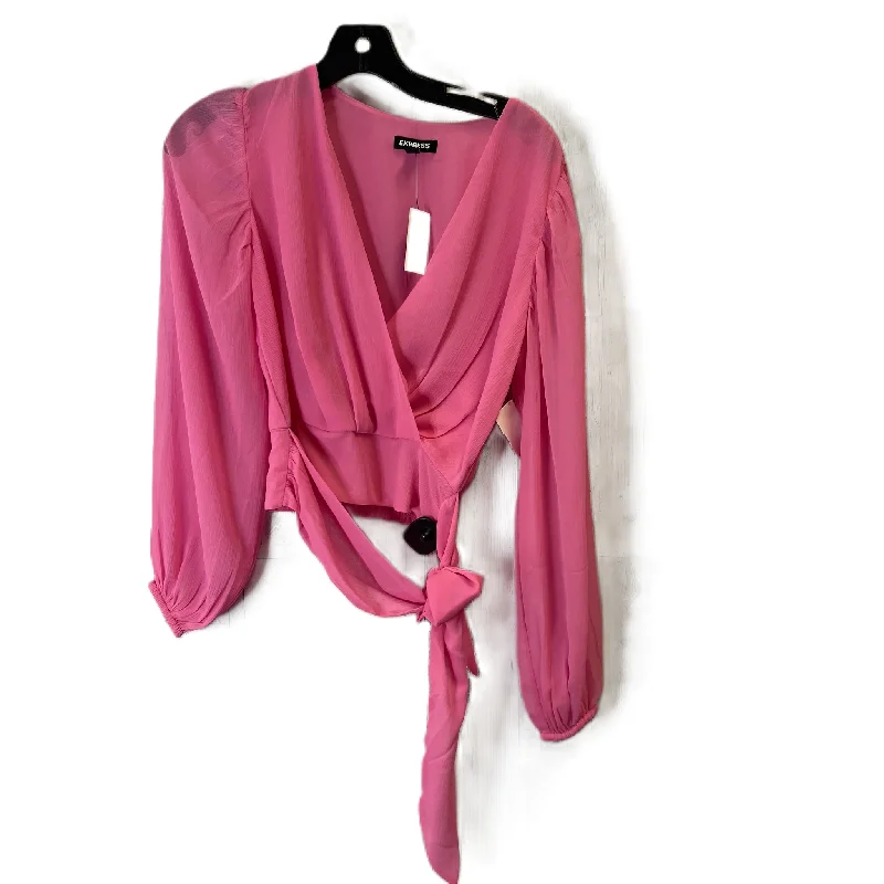 Athletic Tops Top Long Sleeve By Express In Pink, Size: Xs