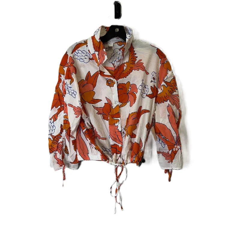 Casual Footwear Top Long Sleeve By Marc New York In Floral Print, Size: L
