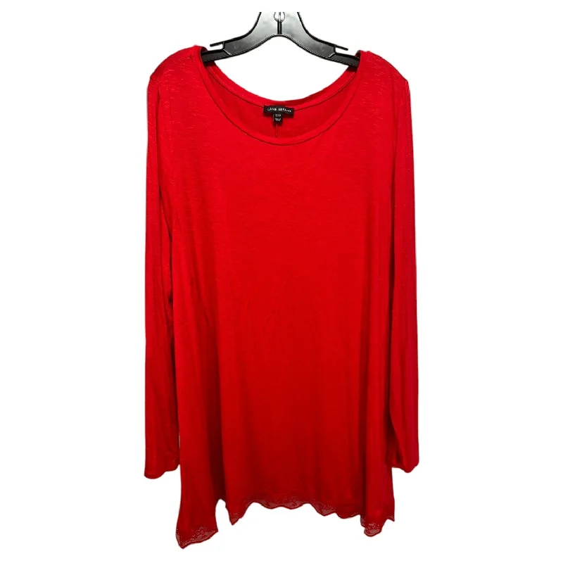 Urban Gear Top Long Sleeve Basic By Lane Bryant In Red, Size: 22
