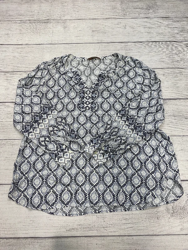 Comfortable Fits Top Long Sleeve By Loft In Multi-colored, Size: Xl