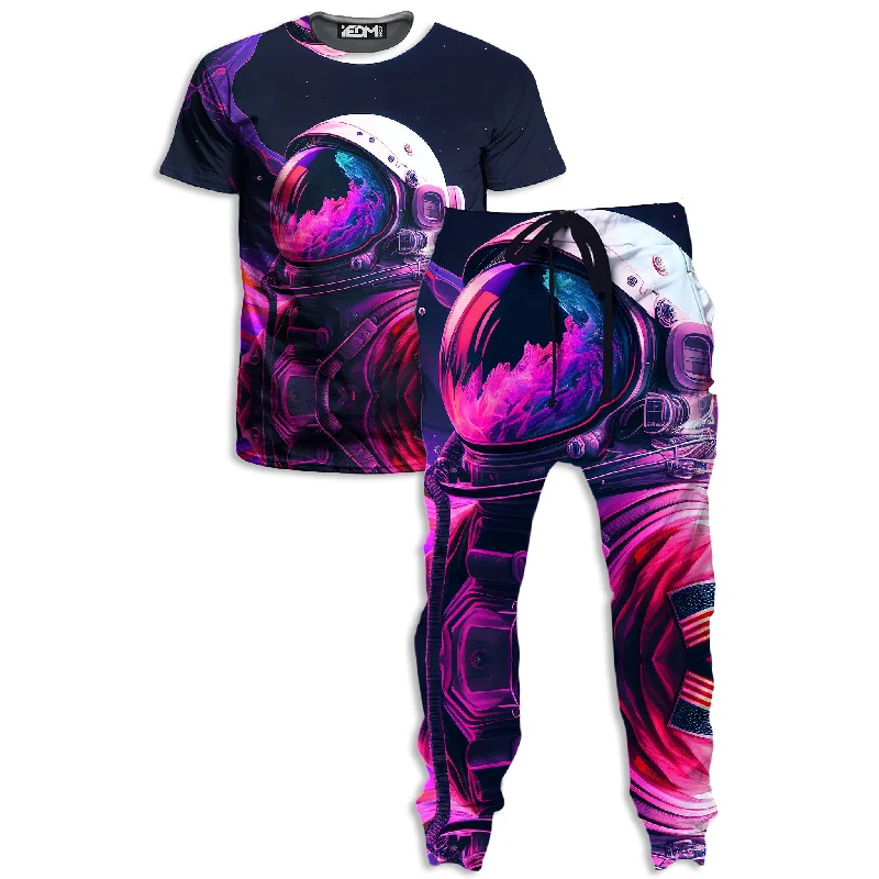Timeless Wardrobe Synthwave Astronaut T-Shirt and Joggers Combo