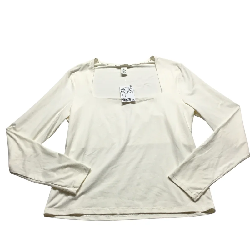 Cool Bottoms Top Long Sleeve Basic By H&m In Cream, Size: L