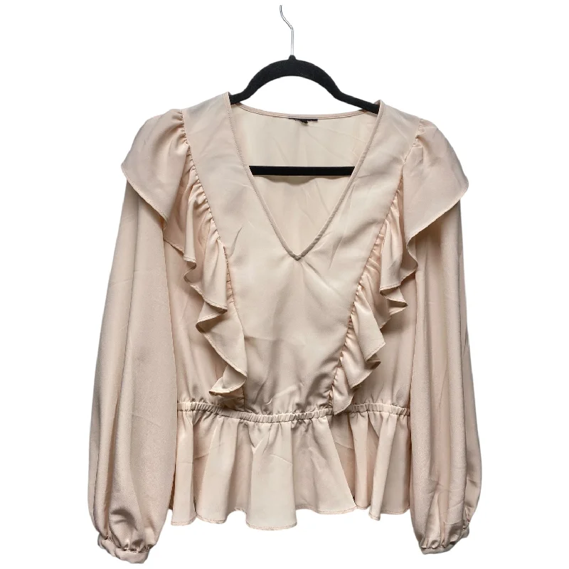 Vintage Style Top Long Sleeve By Who What Wear In Pink, Size: M