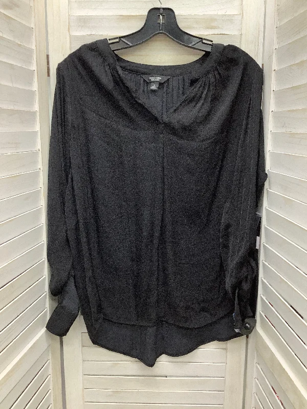 Fashion Bottoms Top Long Sleeve By Simply Vera In Black, Size: L