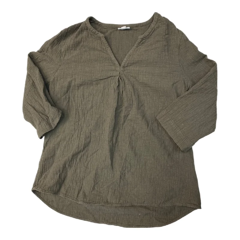 Street Outfit Top Long Sleeve By Pure Jill In Green, Size: L