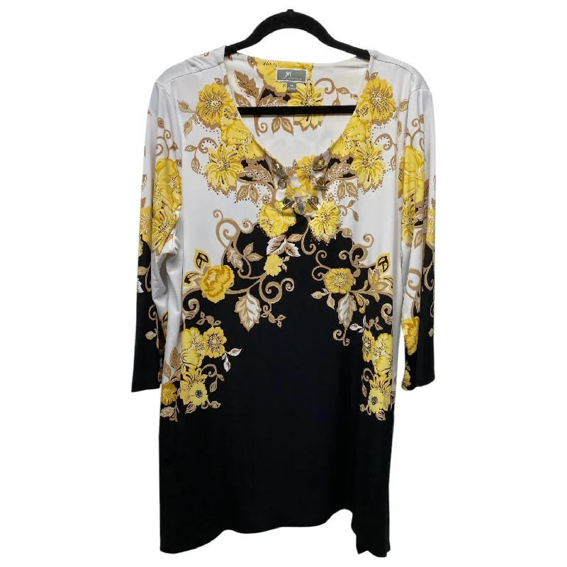 Winter Jackets Top Long Sleeve By Jm Collections In Floral Print, Size: Xl