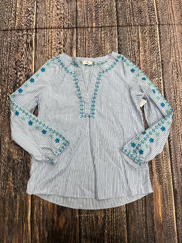Chic Styles Top Long Sleeve By Vineyard Vines In Blue, Size: M