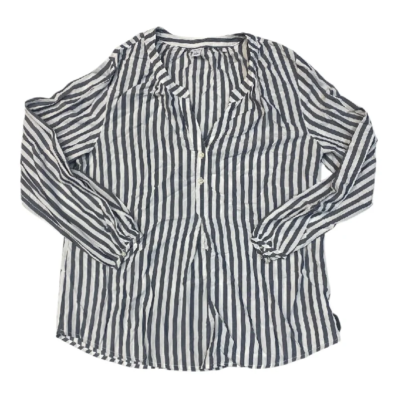 Casual Jackets Top Long Sleeve By Old Navy In Striped Pattern, Size: L