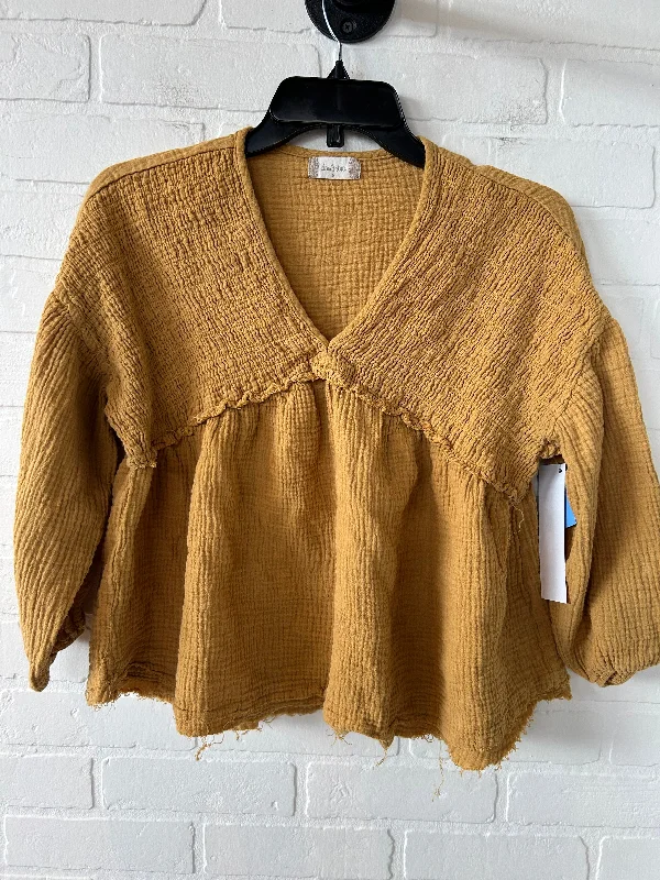 Formal Shirts Top Long Sleeve By Altard State In Yellow, Size: S
