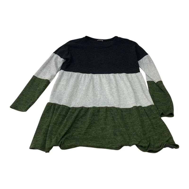 Weekend Gear Tunic Long Sleeve By California In Black & Green, Size: S
