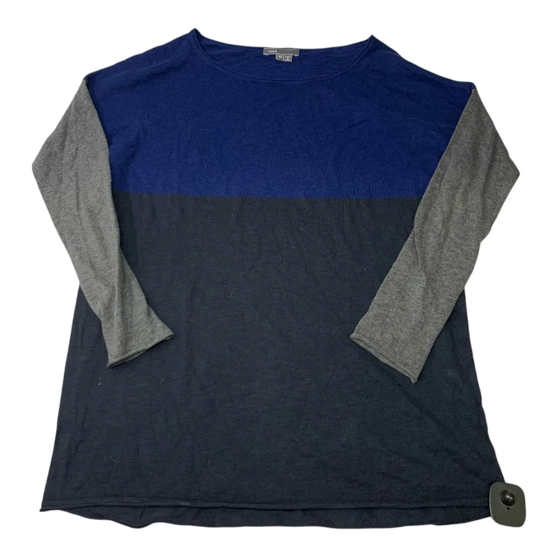 Denim Trends Top Long Sleeve By Vince In Blue & Grey, Size: Xs
