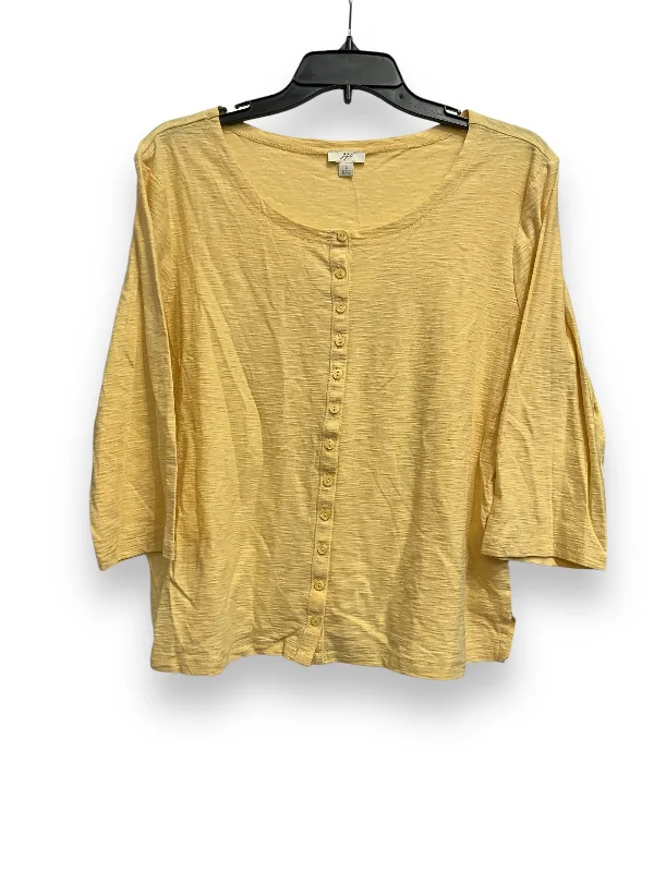 Layered Styles Top 3/4 Sleeve By J. Jill In Yellow, Size: L