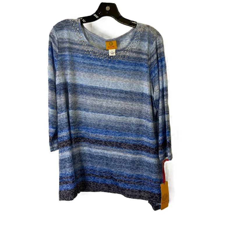 Casual Styles Top Long Sleeve By Ruby Rd In Blue, Size: L