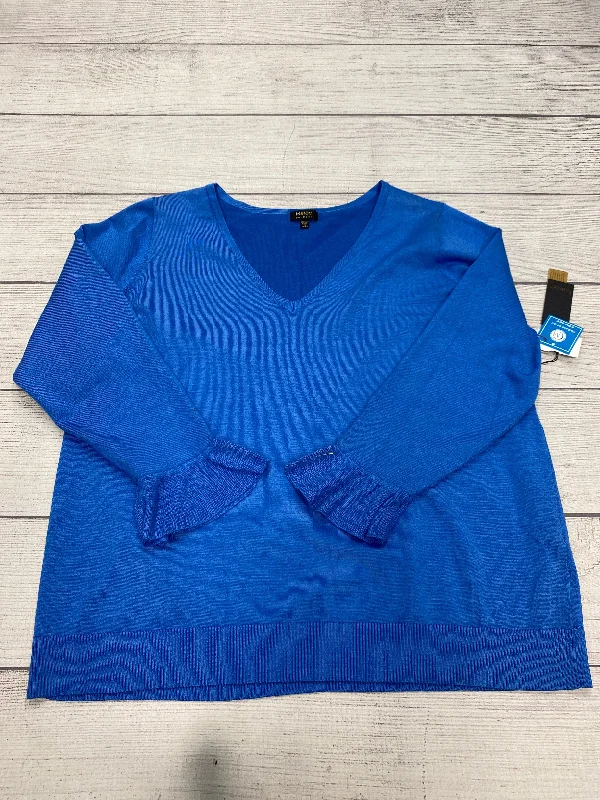 Timeless Wardrobe Top Long Sleeve By Maree Pour Toi In Blue, Size: Xl