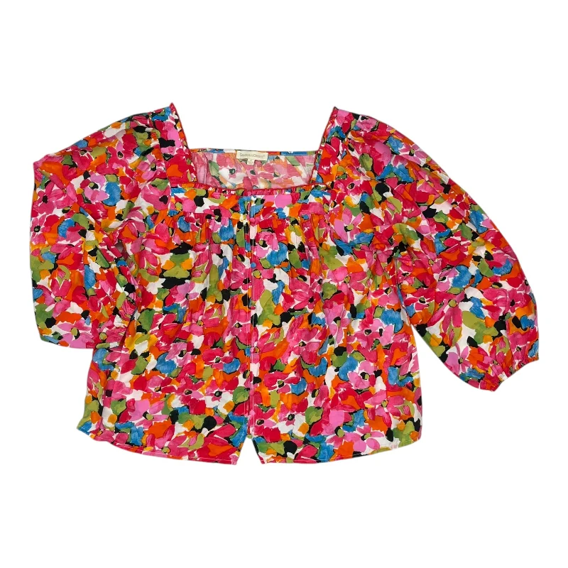Casual Attire Top Ls By Grand And Greene In Orange & Pink, Size:S