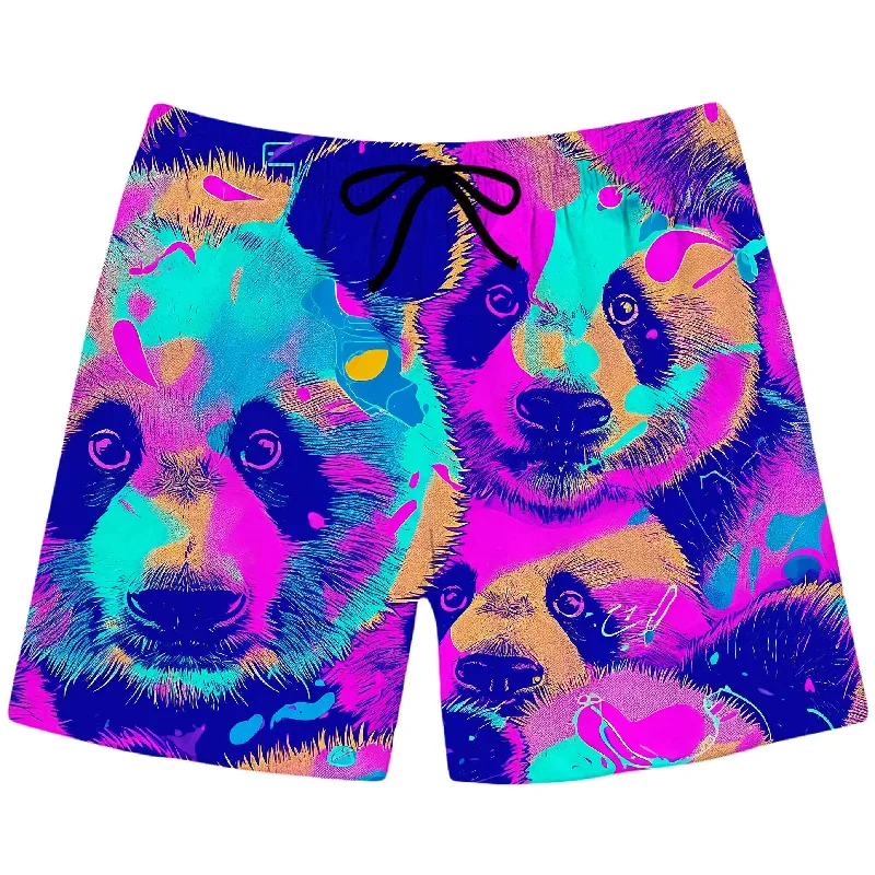 Office Outfits Panda Melt Swim Trunks