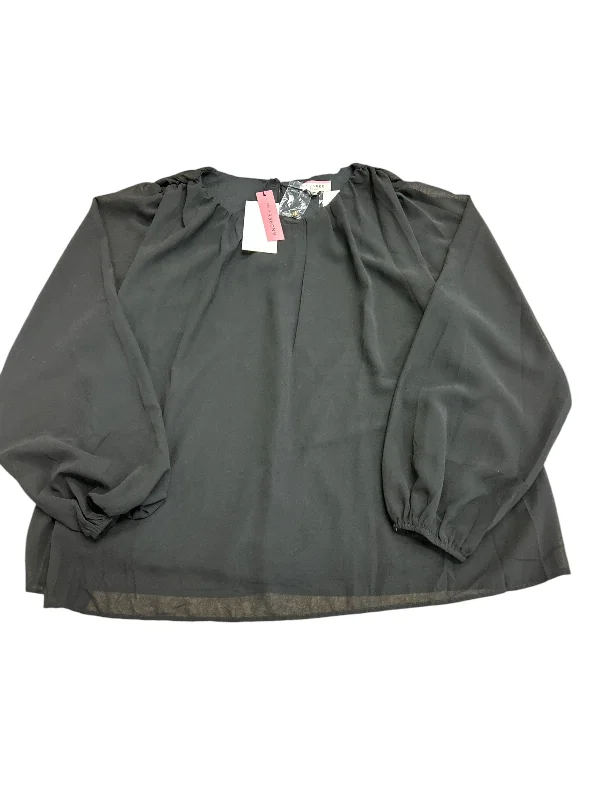 Business Casual Top Long Sleeve By Andree By Unit In Black, Size: M