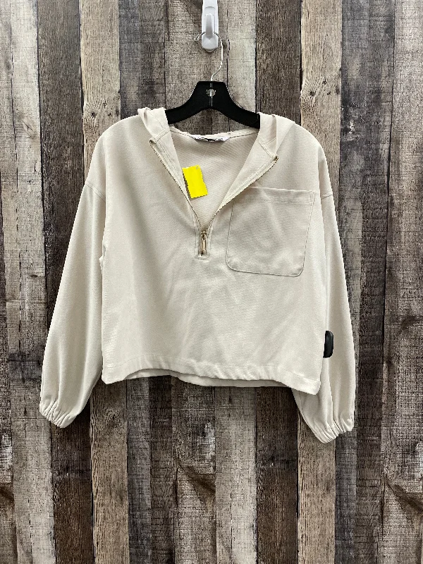 Daily Looks Top Long Sleeve By Zara In Cream, Size: Xs