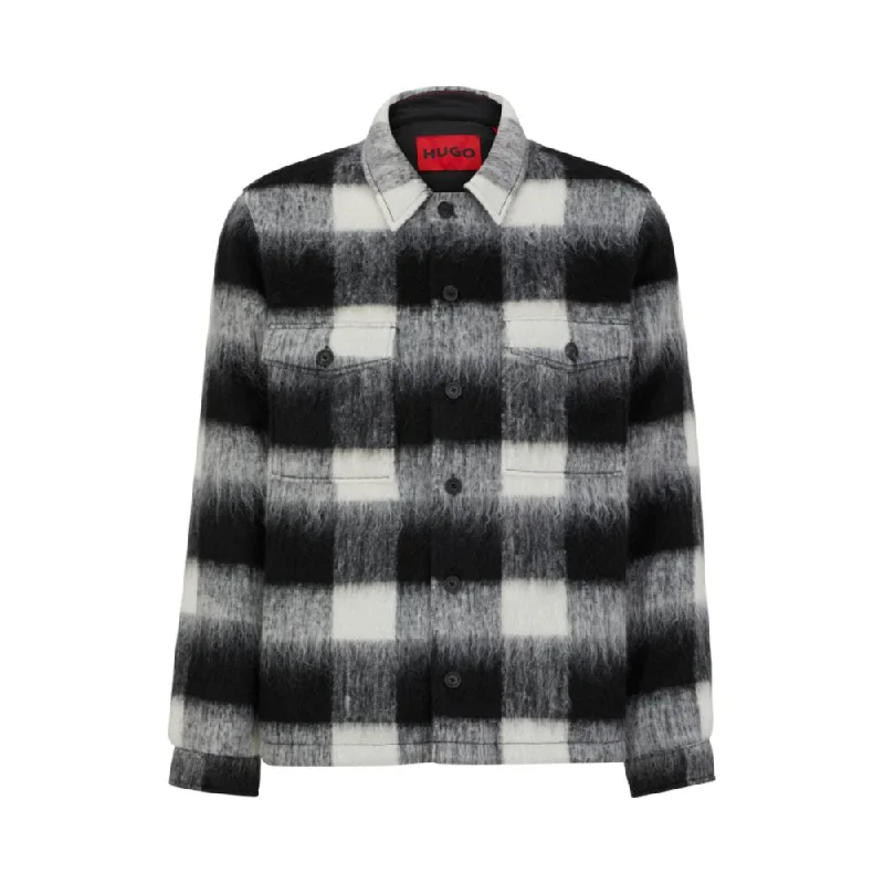 Relaxed Fit Clothing Oversize-fit overshirt in Glen-check wool-effect fabric