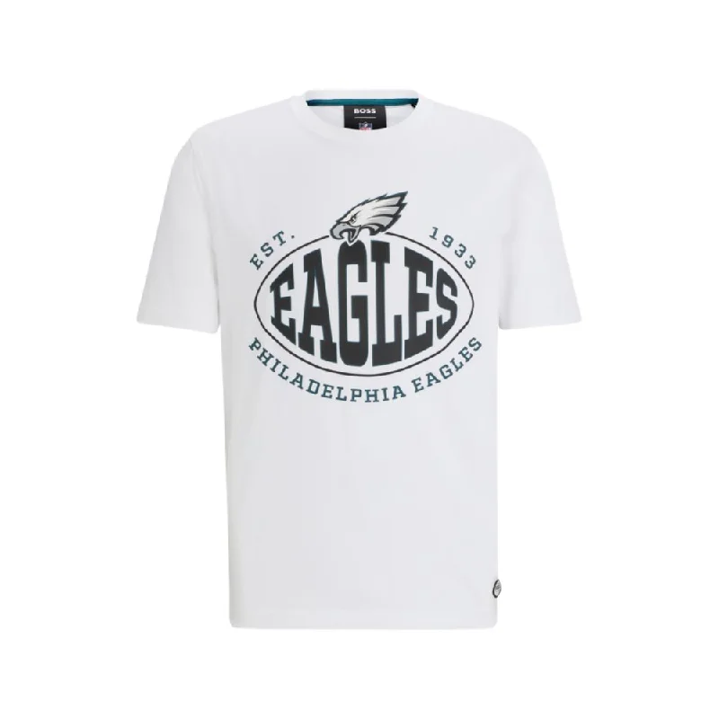 Simple Styles BOSS x NFL stretch-cotton T-shirt with collaborative branding