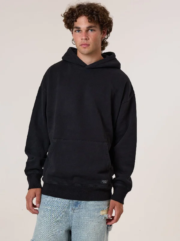 Daily Looks Thrills Military Slouch Pull On Hood - Black