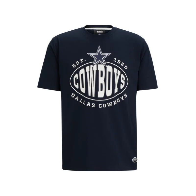 Travel Wardrobe BOSS x NFL stretch-cotton T-shirt with collaborative branding