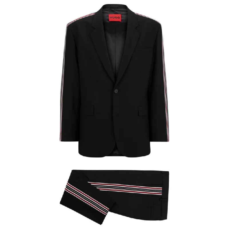 Casual Trousers Wool-blend suit with striped-tape trims