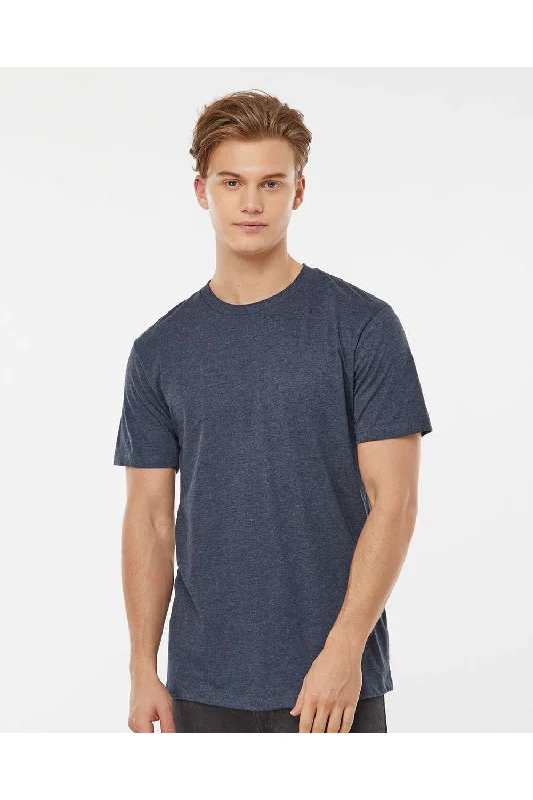 Sleek Designs Tultex Mens Premium Short Sleeve Crewneck T-Shirt - Heather Navy Blue