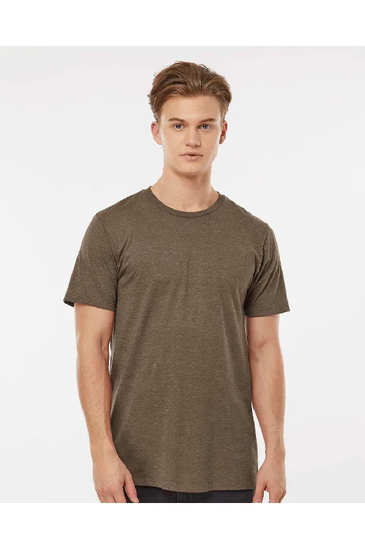 Cozy Jackets Tultex Mens Premium Short Sleeve Crewneck T-Shirt - Heather Brown