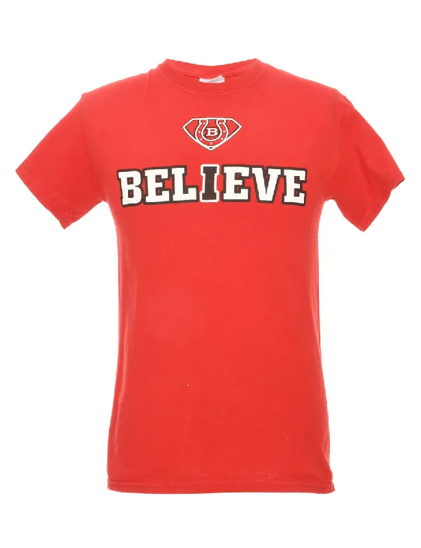 Stylish Suits Gildan Believe Printed T-shirt - S