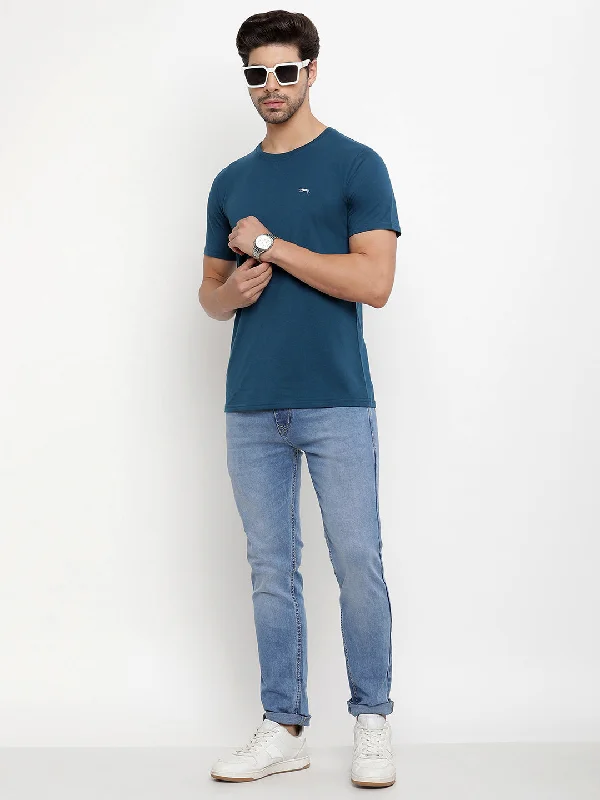 Trendy Tees JUMP USA Unisex Solid Round Neck Cotton T-shirt