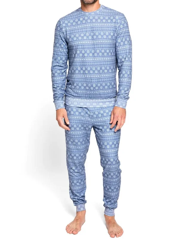 Comfortable Fits Mens Fair Isle Pullover In Indigo