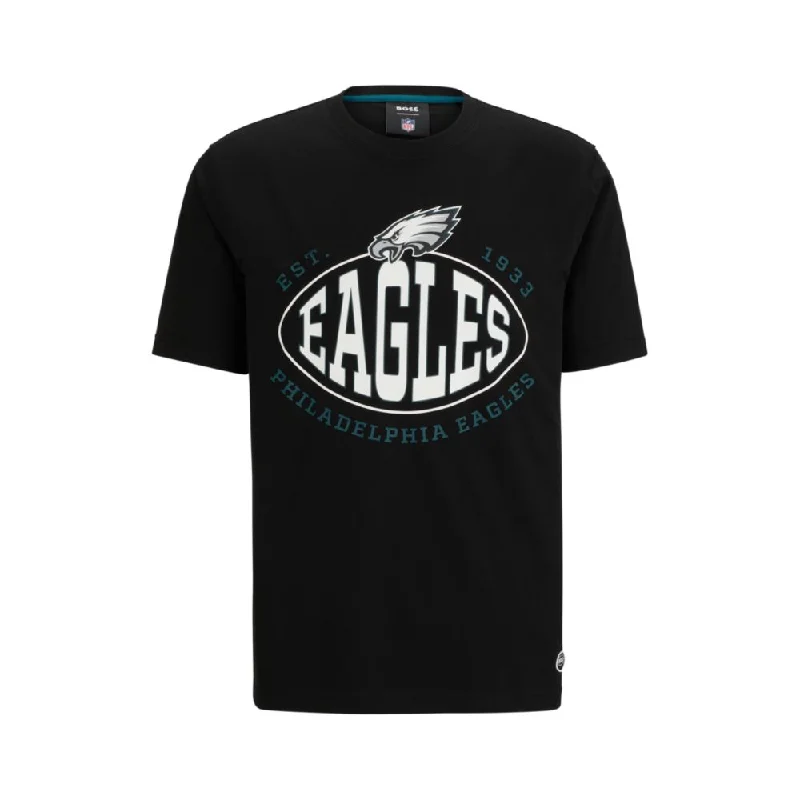 Comfy Tops BOSS x NFL stretch-cotton T-shirt with collaborative branding
