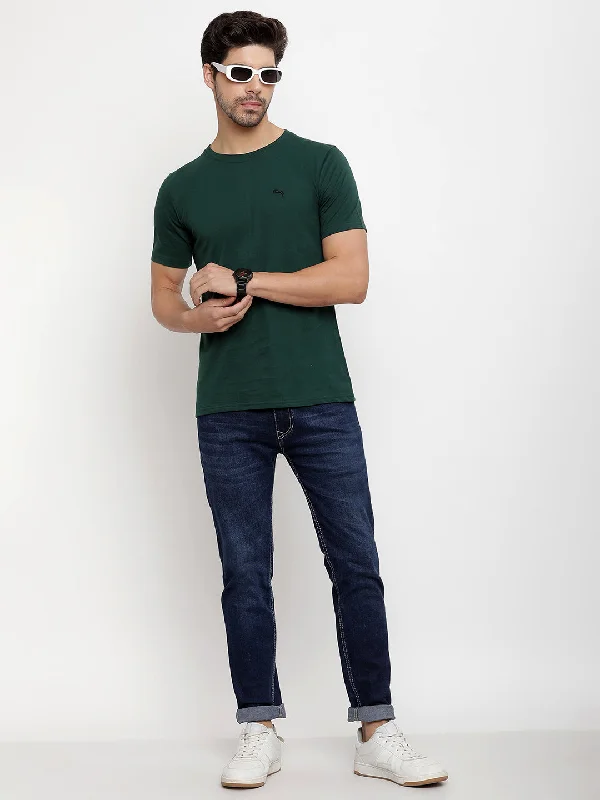 Comfortable Fits JUMP USA Unisex Solid Round Neck Cotton T-shirt