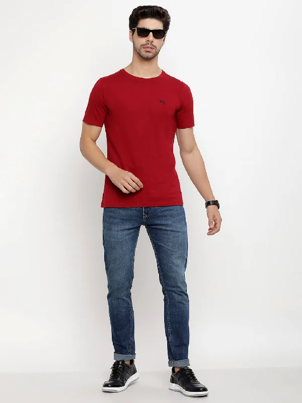 Smart Tops JUMP USA Unisex Solid Round Neck Cotton T-shirt