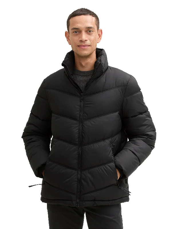 Formal Casuals Tom Tailor Hybrid Puffer Black Jacket