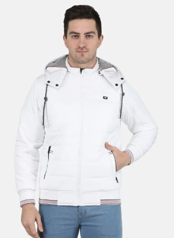 Minimalist Pieces Men White Solid Jacket