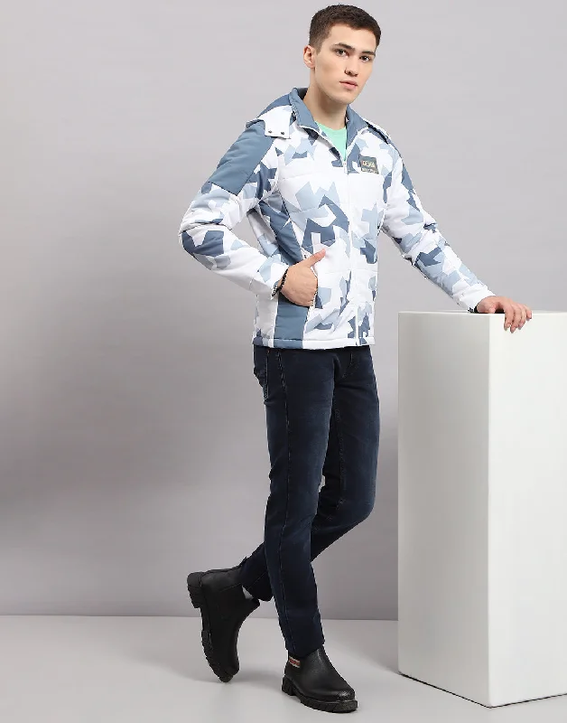 Relaxed Fit Men Multicolor Printed Hooded Full Sleeve Jacket